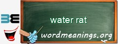WordMeaning blackboard for water rat